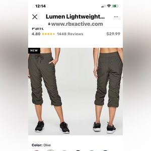 RBX Lumen Lightweight Capris in Olive